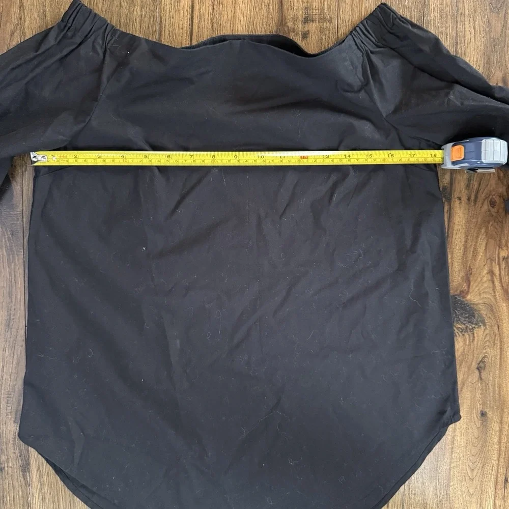 Babaton Aritzia Black Off Shoulder Blouse XS Fits S M Minimal Chic Top - Picture 3 of 10